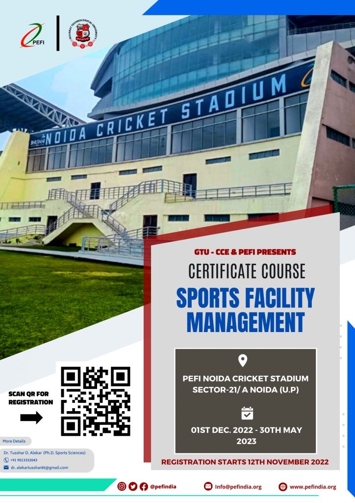 CERTIFICATE COURSE IN SPORTS FACILITY MANAGEMENT PEFI